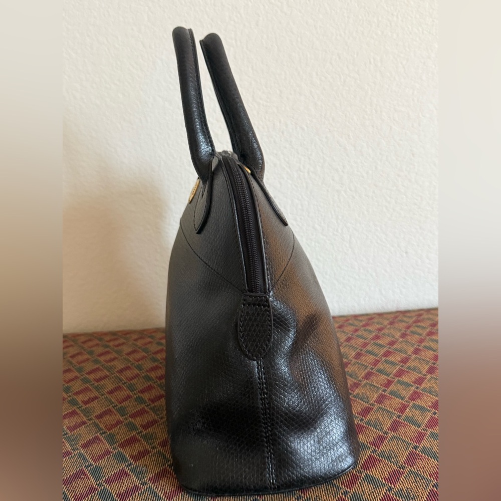 CAROLINA HERRERA Vintage Black Leather Satchel Handbag - Picture 4 of 9